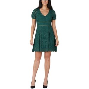 Mini Fit & Flare Dress Junior/Women Size 8/M Hunter Green Dress